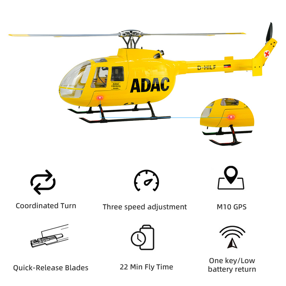 Outdoor Lighting Options - FLY WING BO105 Ölçekli Helikopter, LED