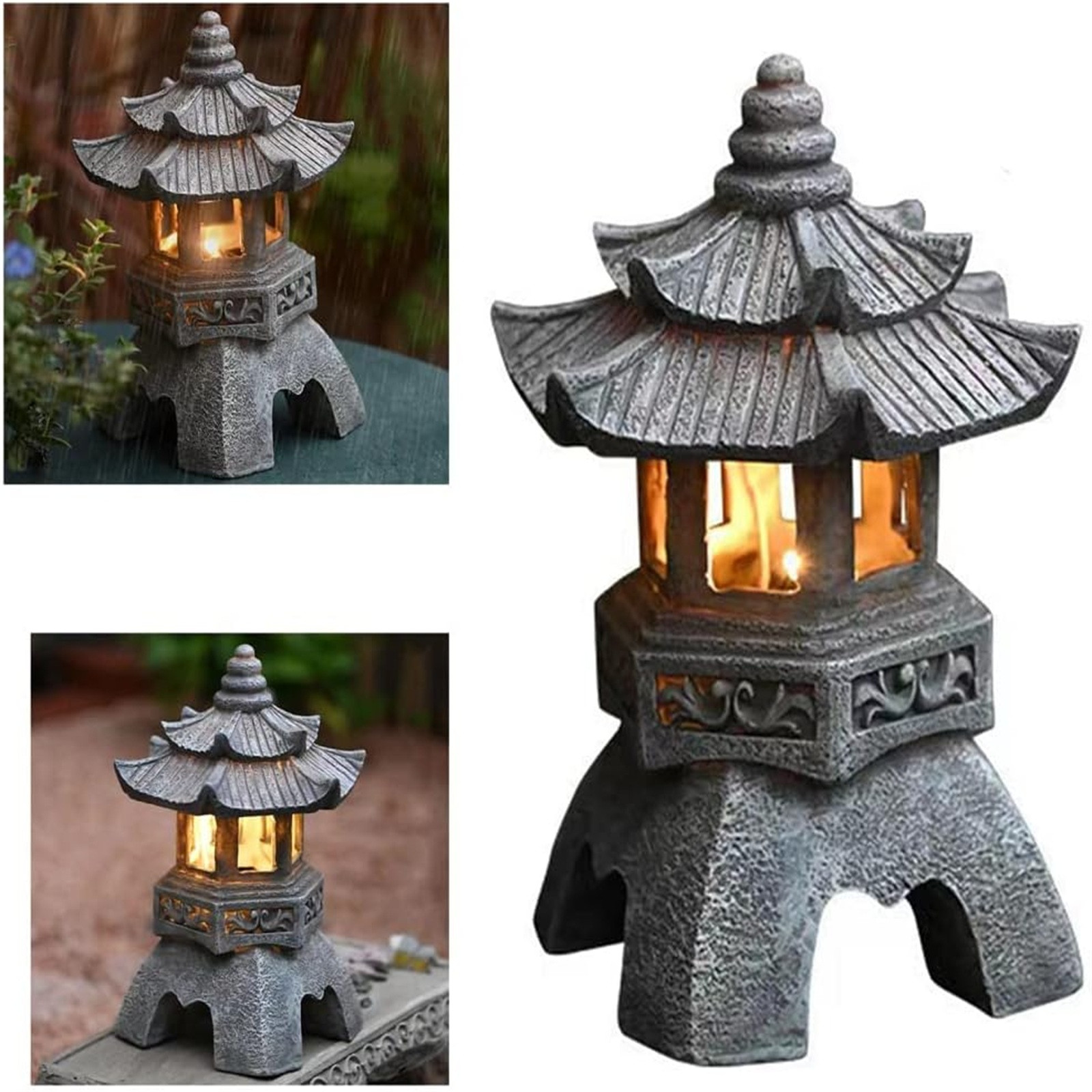 Outdoor Lighting Architectural - Pagoda Heykelleri Açık Güneş Enerjili Heykel