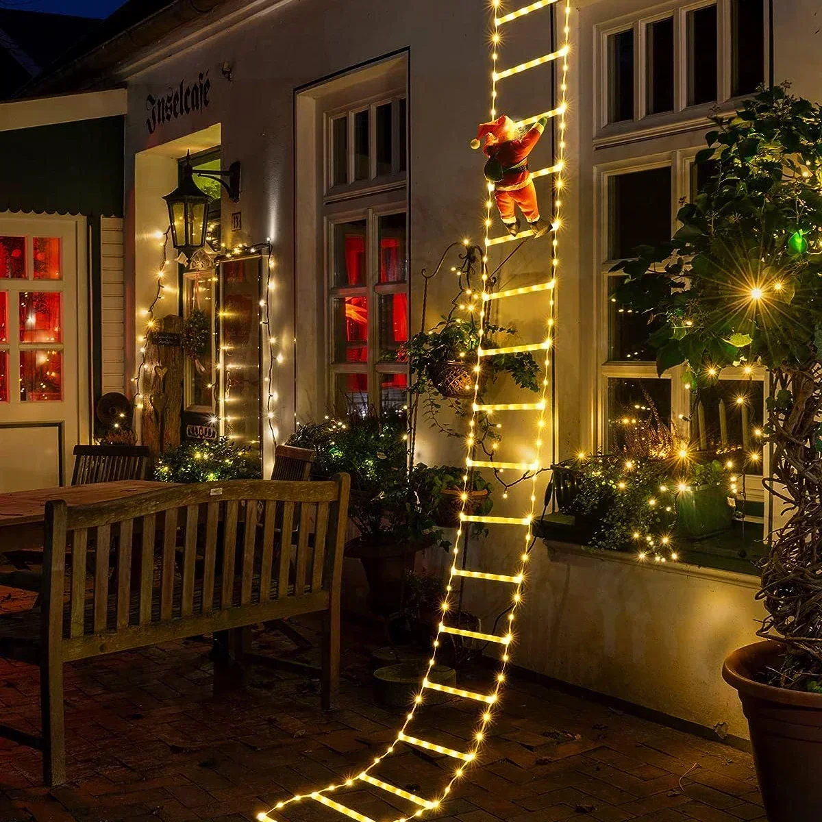 Outdoor Lighting Xmas - Noel baba ev için LED merdiven