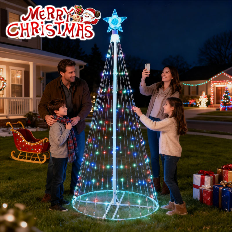 Outdoor Lighting Xmas - Güneş Enerjili LED Şelale Işıkları Noel