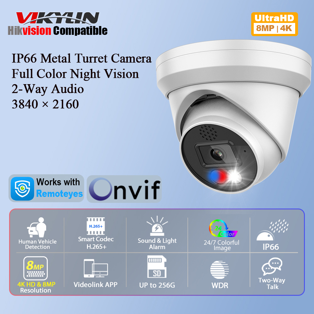 Outdoor Lighting Options - Vikylin 4K 8MP Alarm Tam Renkli
