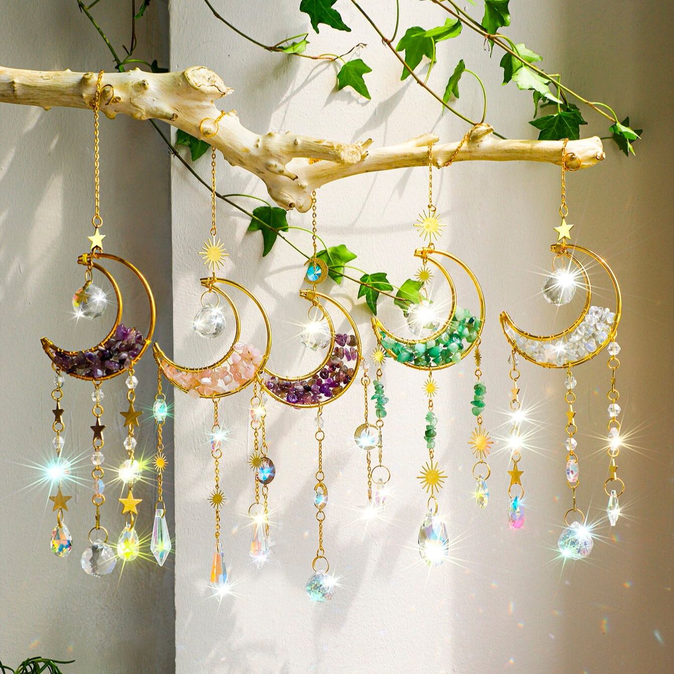 Outdoor Lighting Xmas - Kristal Suncatcher ay ametist gökkuşağı Maker