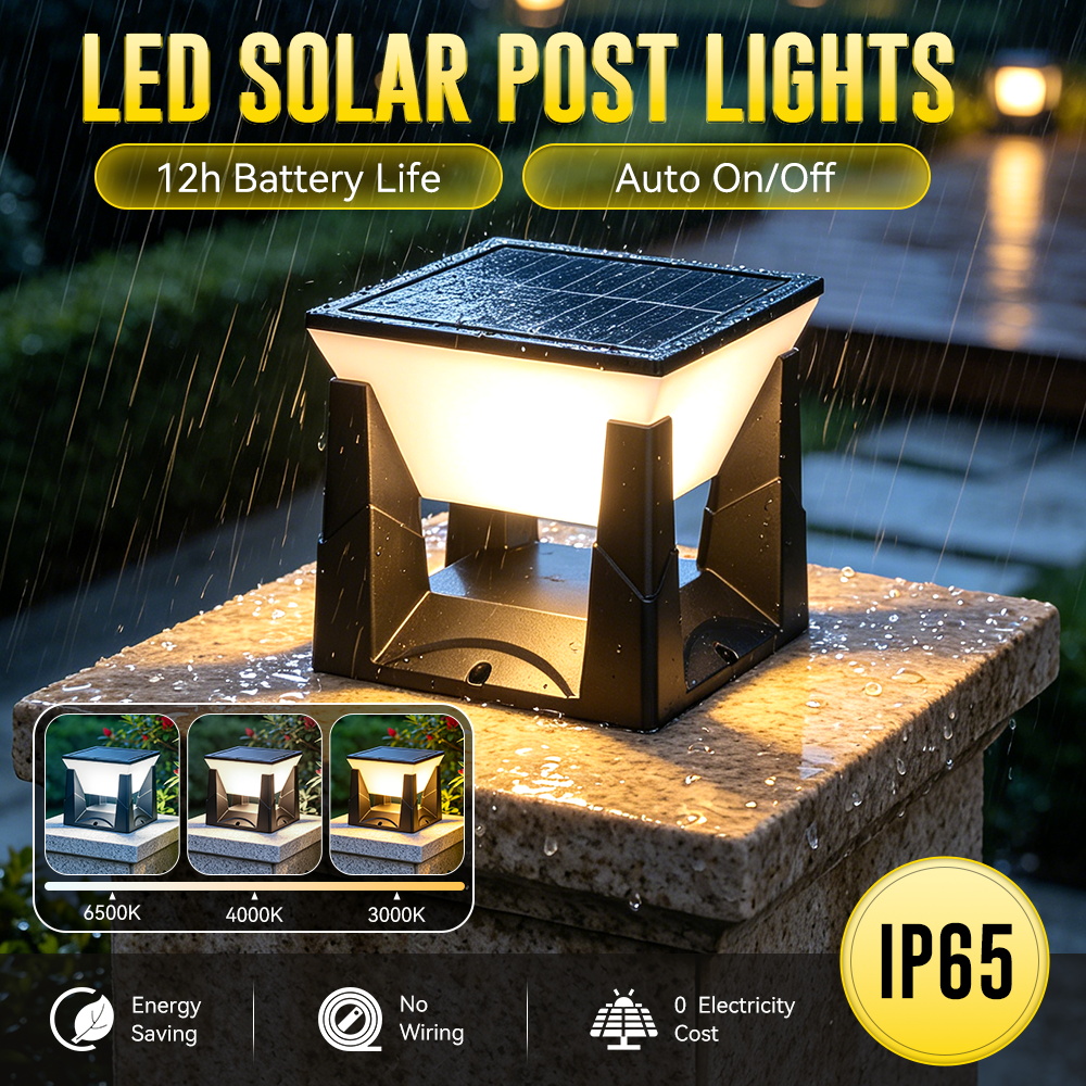 Post Cap Light - 3 Renkli Güneş Enerjili Direk Lambası