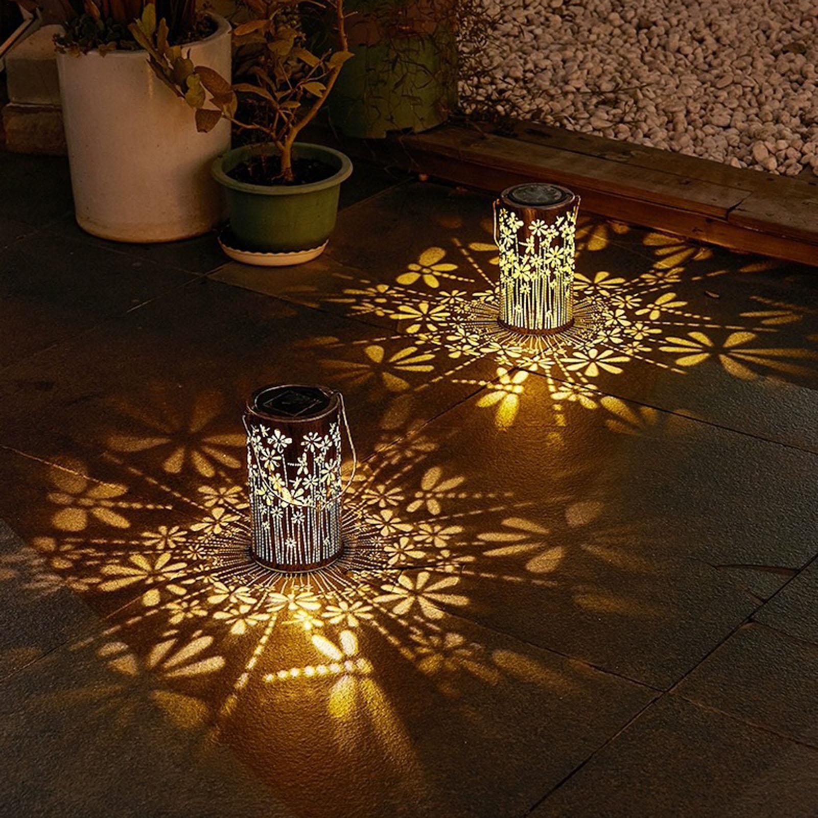 Outdoor Lighting House - Güneş Enerjili Fenerler Renkli Metal Çiçek