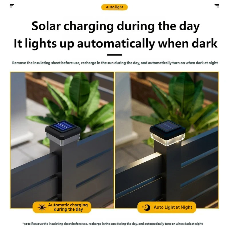 Post Cap Light - IP65 Su Geçirmez Güneş Enerjili LED