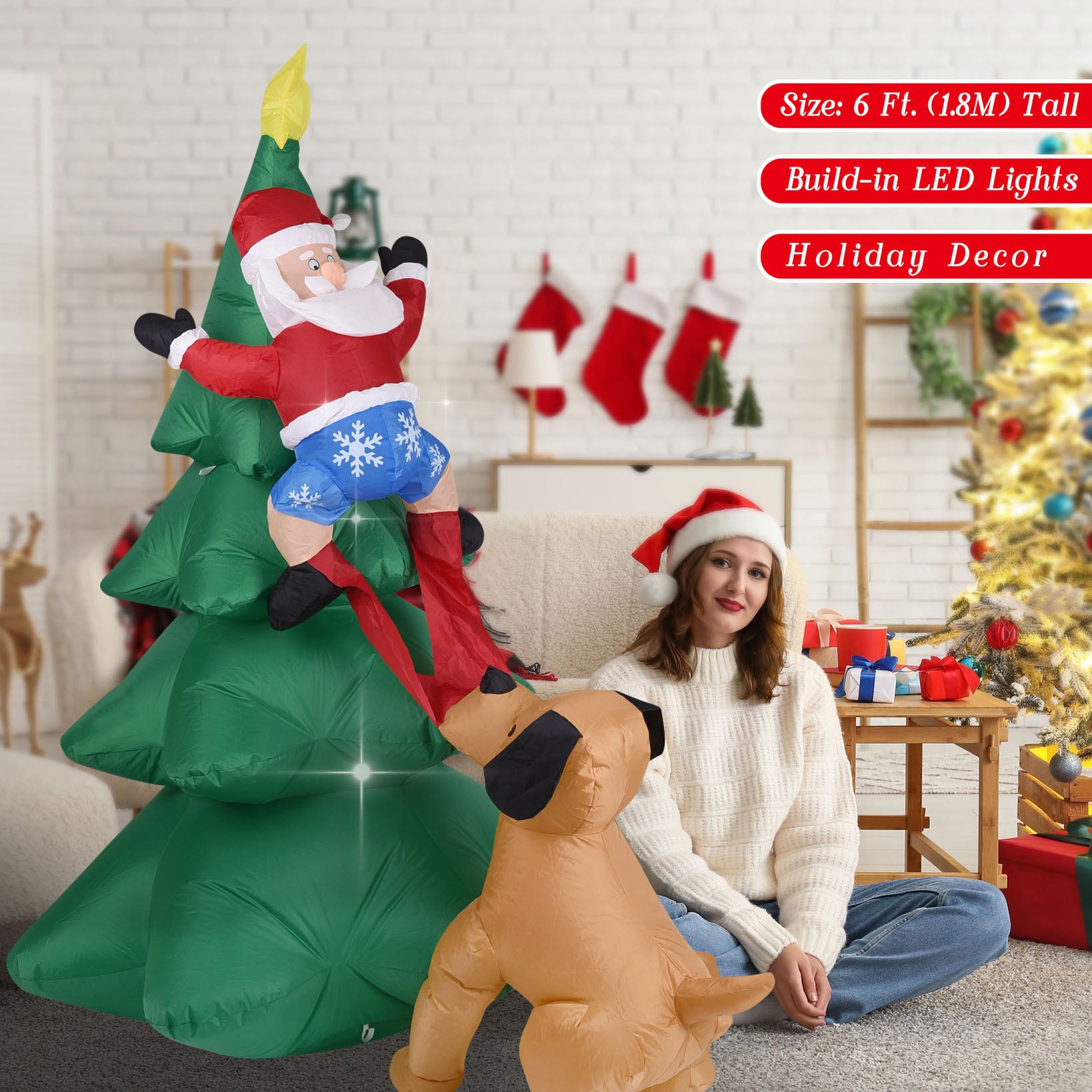 Noel Şişme Köpek, Noel Baba il - Outdoor Lighting Xmas incelemesi ve fiyatı