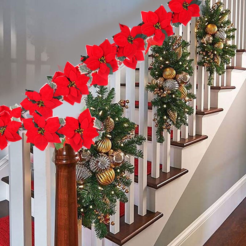 2/3m Noel Poinsettia çiçek çel - Outdoor Lighting Xmas incelemesi ve fiyatı