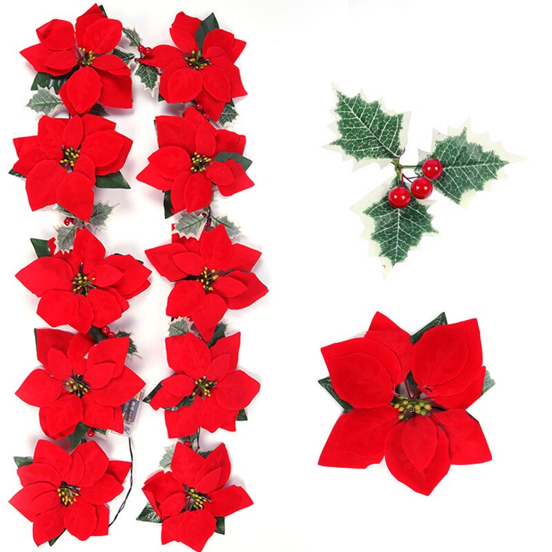 2/3m Noel Poinsettia çiçek çel - Outdoor Lighting Xmas incelemesi ve fiyatı
