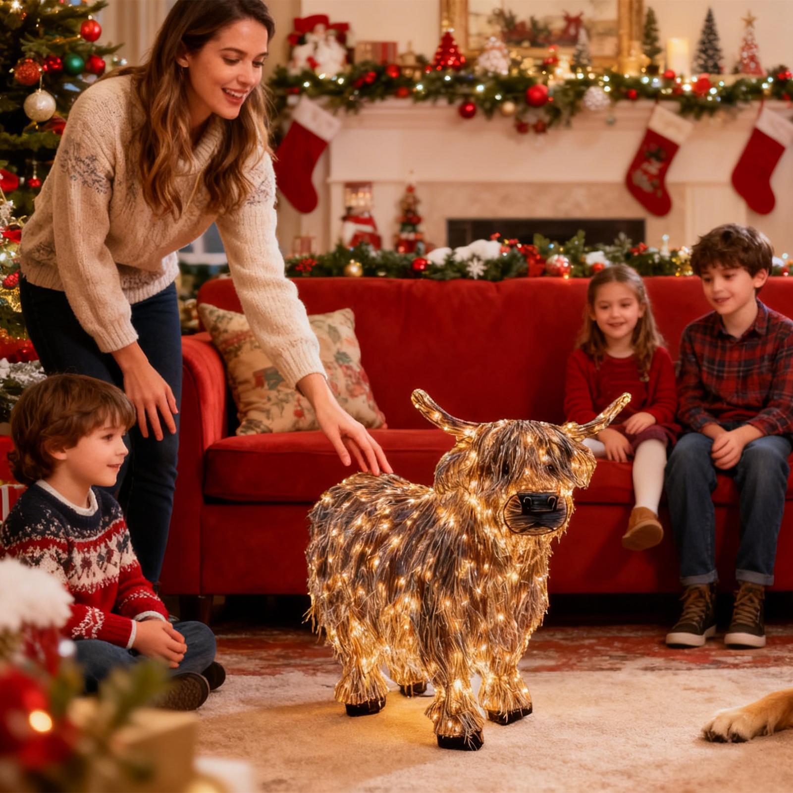 3D Işıklı İnek Süsü 28 cm Yüks - Outdoor Lighting Xmas incelemesi ve fiyatı