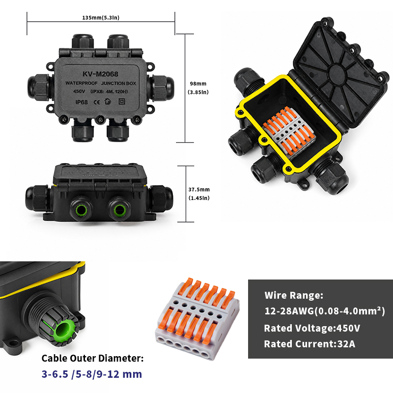 IP68 Su Geçirmez Bağlantı Kutu - Outdoor Lighting Cable incelemesi ve fiyatı